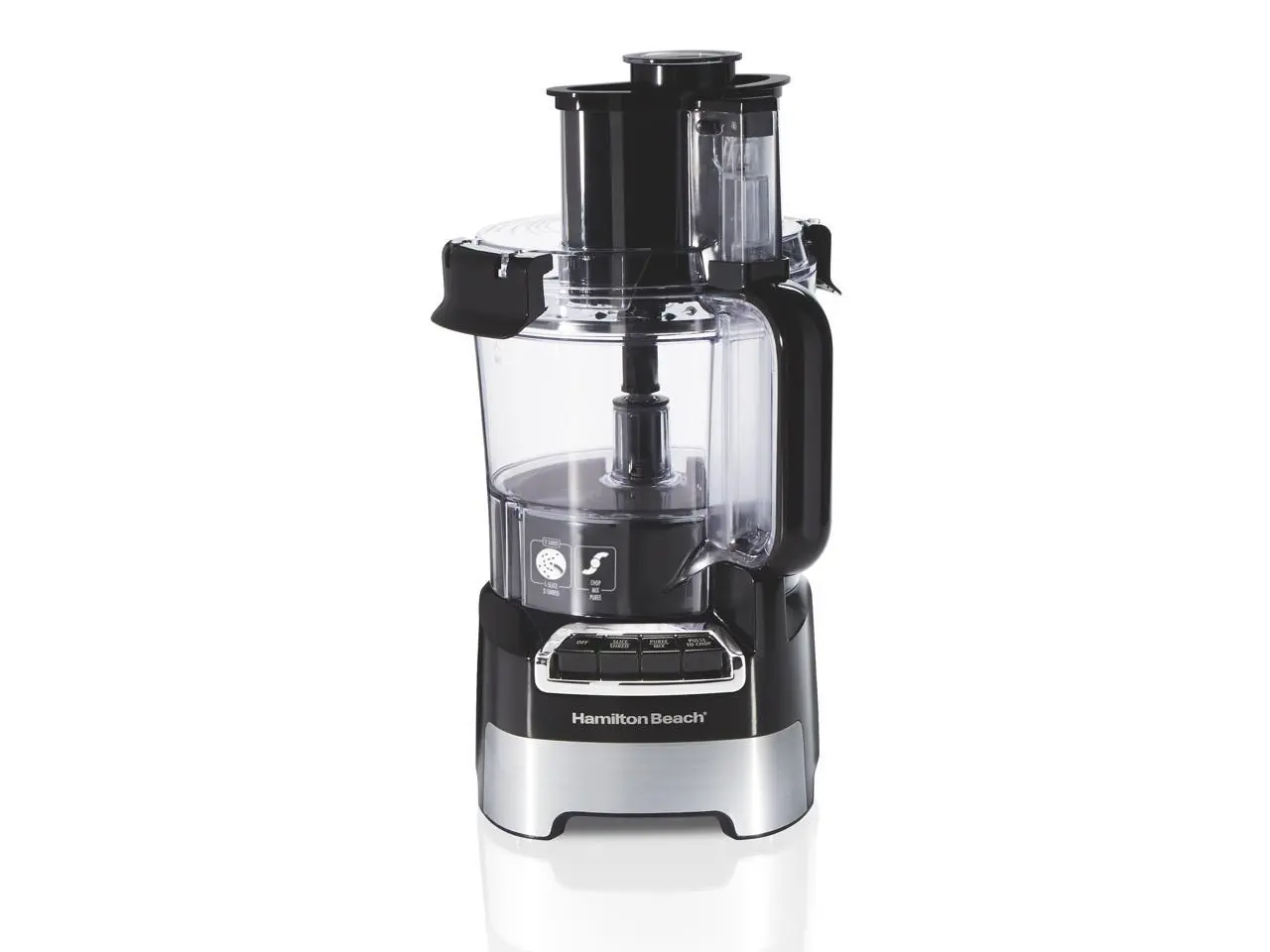 Hamilton Beach 70723G Black & Stainless 10 Cup Stack & Snap Big Mouth Food Processor Hamilton Beach 70723G Black & Stainless 10 Cup Stack & Snap Big Mouth Food Processor