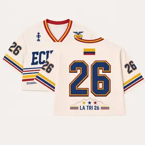 E CU Retro Mesh Crop Jersey for Women – Vintage Athletic Streetwear Top