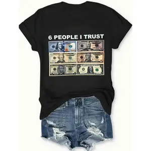 Money Trust T Shirt Black Casual Wear Personalized Unisex Women Top Summer Comfortable Breathable Short Sleeve Tee Suitable For All Outfits Made In Usa