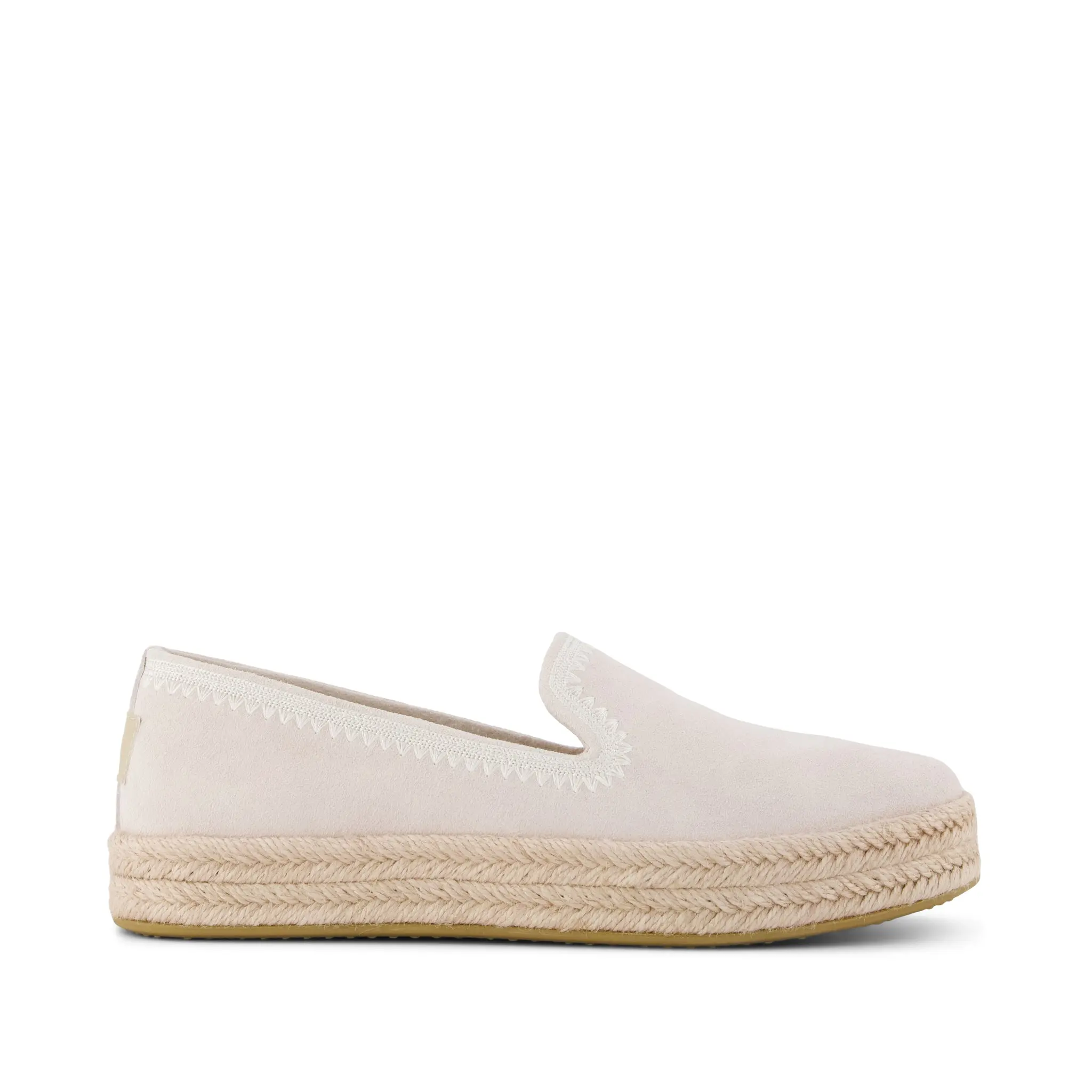 Womens Carolina Espadrille Embroidered Taupe Suede