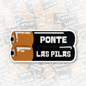 Ponte las Pilas Mexican Sticker, Funny Ponte las pilas Stickers, Mexican Phrases, Waterproof Die-Cut Vinyl Sticker for Kindle, Laptop
