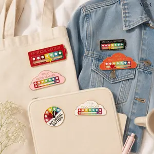 Mood Tracker Enamel Pin Social Battery Cloud Dial Style Sparkling Colorful Fun Expressive Lightweight Jewelry for Women Girls Daily Wear Gift Idea Perfect Accessory