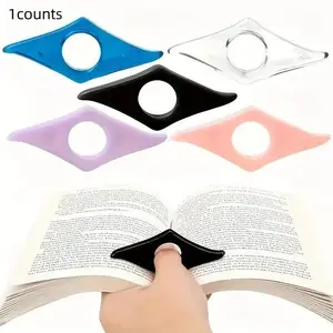 Acrylic Thumb Book Stand, Press Button Bookmark Holder, Reading Aid Tool, Finger Ring Page Keeper, Study Learning Accessory, Book Accessories