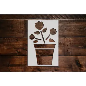Flower Pot Stencil - Art and Wall Stencil