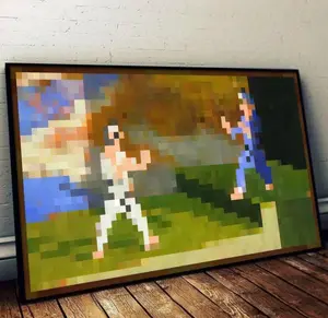 Minecraft Painting Fighters Poster, Minecraft Decor Gift, Man Cave Wall Accessories Unframed, Gift