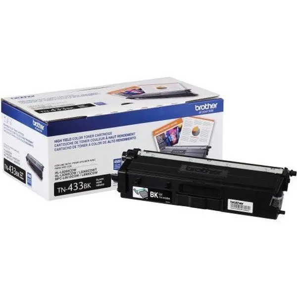 Brother TN433BK Black High-Yield Toner Cartridge, Compatible with HL-L8260CDW, 4,500 Pages Capacity, Brother HL-L8260CDW Blk Tnr 4,500 Pages (High Yield)