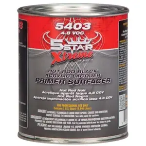 5 Star Extreme 5ST-5403-4 1 qt. Hot Rod Black Acrylic Lacquer Primer Black - Pack of 12
