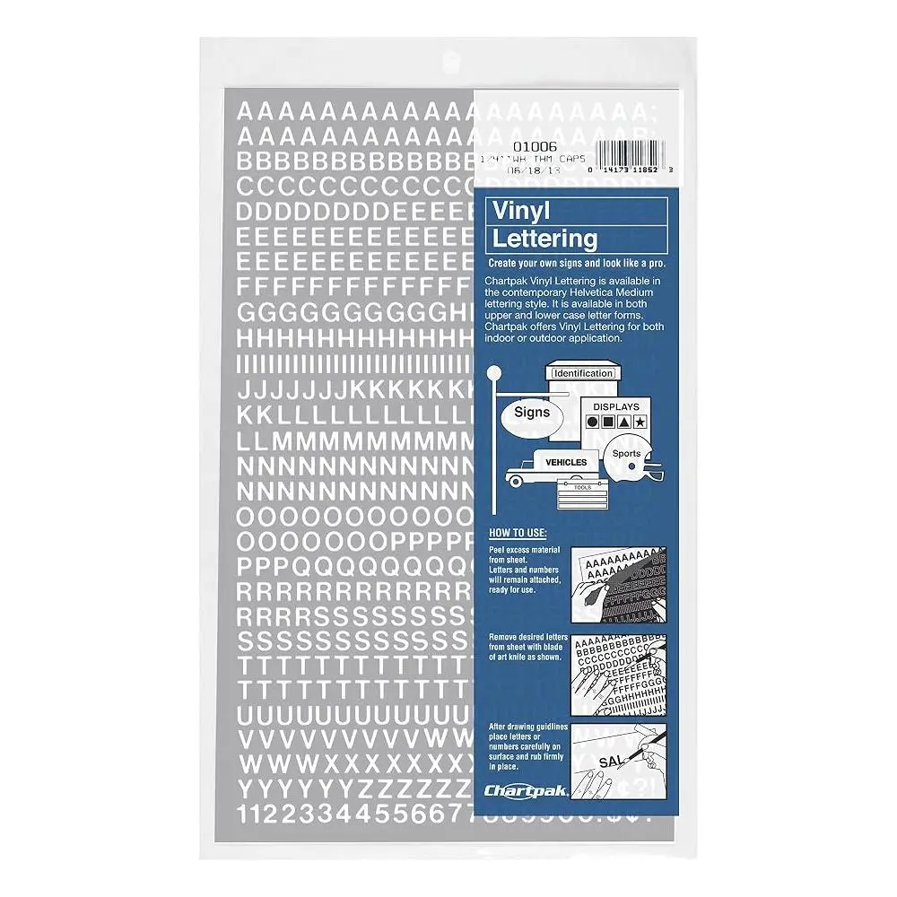 Chartpak Self-Adhesive Vinyl Capital Letters and Numbers
