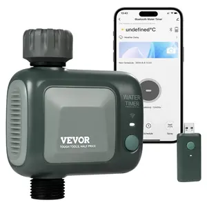 VEVOR WiFi Sprinkler Timer, Single Outlet, Smart Hose Faucet Water Timer with Brass Inlet, APP Control via 2.4Ghz WiFi Bluetooth, Voice Control with Alexa Google Assistant, IPX6 for Yard Watering