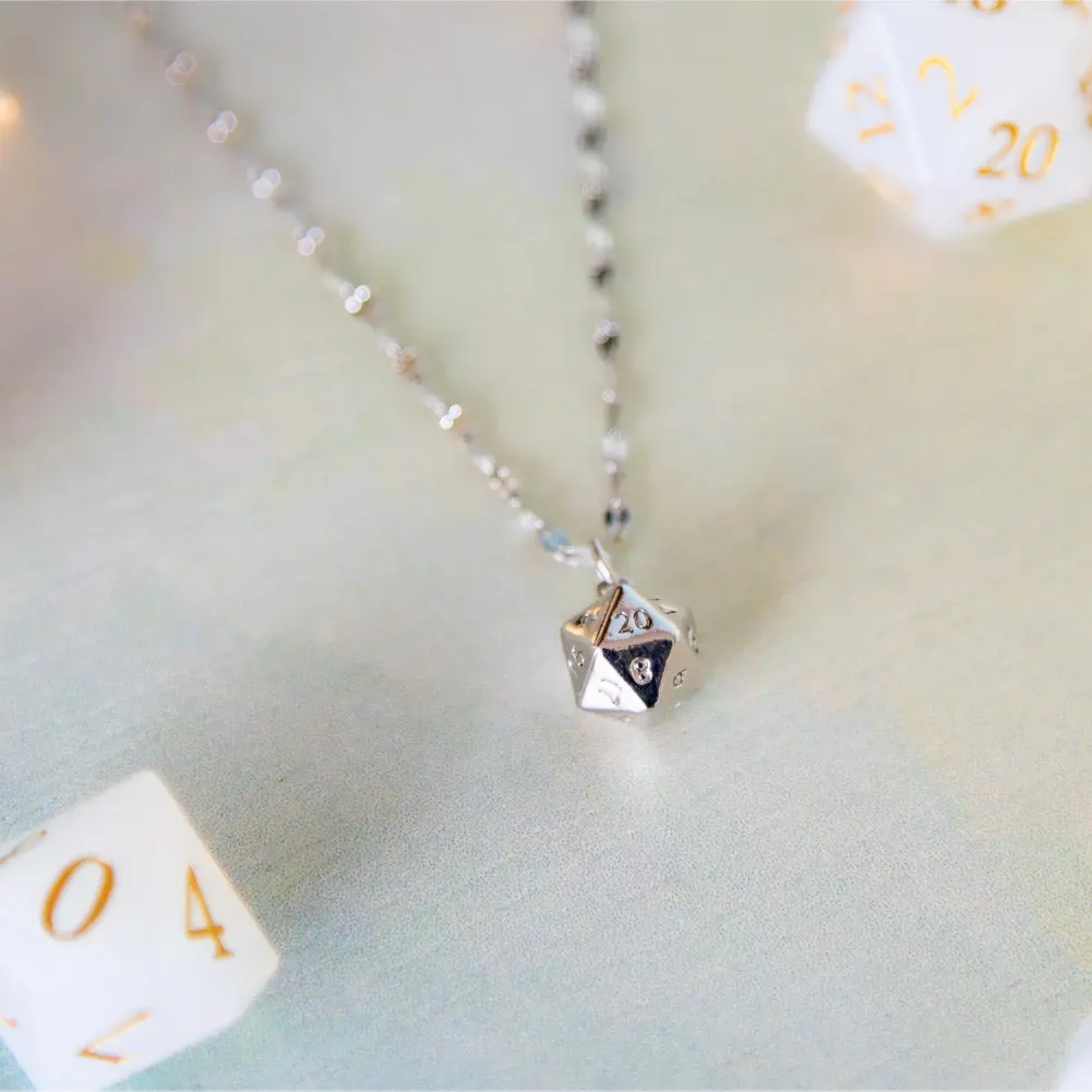 Charmed, I’m Sure D20 Necklace • Silver