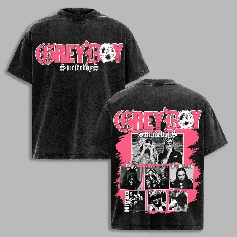 Greyday 2026 Washed T-Shirt, Grey Day 2026 North American Tour Tee, G59 Destroy Lonely Graphic Top, Retro Hip Hop Rap Merch