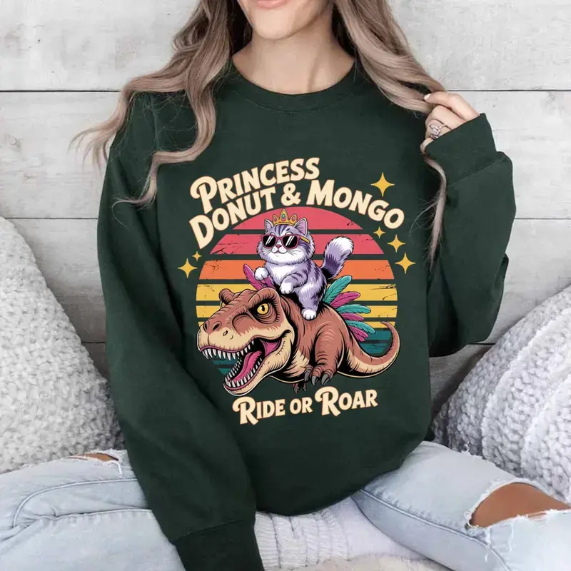 Men's Retro Classic Graphic T-Shirt - Funny Princess Donut & Mongo Fantasy Print, Ultra-Soft Comfortable Fabric, Loose-Fitting Round Neck Casual Top, Thoughtful Gift, Unisex Menswear, 4XL, Vibrant, Machine Wash, Do Not Dry Clean, Ideal for Coffee Dates