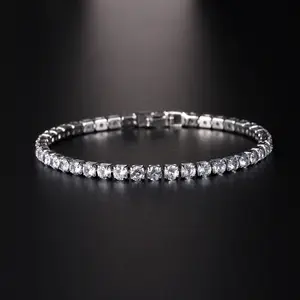 4.0 Zircon Bracelet for Men and Women, Simple and Fashionable Tennis Chain