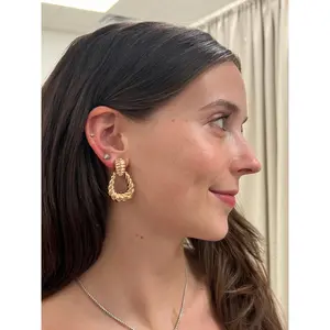 Twisted Teardrop Hoop Earrings