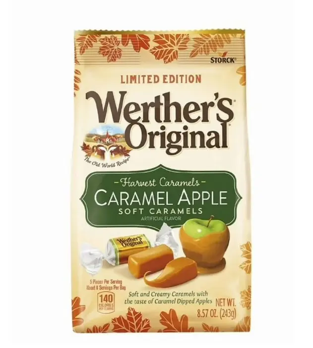 Werther's Original Limited Edition Fall Harvest Caramel Apple Soft Candies, 8.57 oz Bag