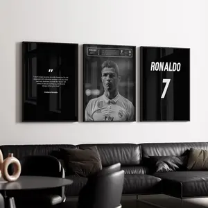 Cristiano Ronaldo set of 3 Poster, Portugal Football Print, Sports Poster, Football Poster, Soccer Wall Art Gift, Sports Bedroom decor gift