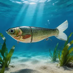 Glass Minnow Glide Slow Sink Fishing Lure for Bass, Musky, Striped Bass and More, Ideal Outdoor Fishing Accessories. B