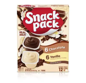 Snack Pack Chocolate and Vanilla Flavored Pudding Cups Family Pack, 12 Count Pudding Cups (Pack of 1)