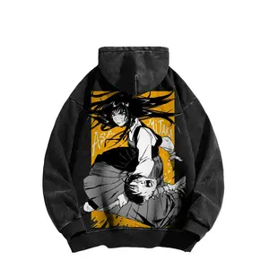 Yoru CSM washed hoodie, fun anime reference hoodie, Asa Mitaka manga hoodie, Japanese otaku street wear, unisex printed top, cool anime clothing gift, Chainsaw Man fan Christmas outfit.