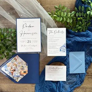 Greece Inspired Custom Wedding Invitation Suite - Stylish Design for Your Special Occasion