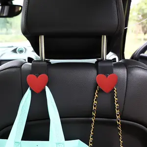 2pcs Heart-Shaped Car Seat Back Hook, Multi-Functional Storage Organizer, Durable & Convenient Design, Car Backseat Organizer