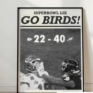 Philadelphia Poster, Eagles Super Bowl, Super Bowl 59, Posters, Wall Art, Jalen Hurts, Saquon Barkley, Football, Patrick