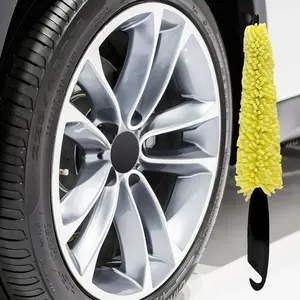 Ergonomic Handle Sponge Brush, Dense Foam Auto Detailing Tool, Motorcycle Wheel Rim Cleaner, Car Hubcap & Bicycle Cleaning Brush