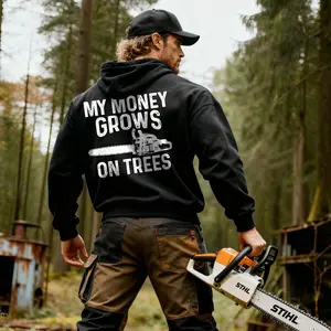 Stihl My Money Grows On Trees Printed Fleece-lined Unisex Hoodie Hoodie - Sweatshirt