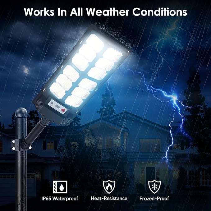 Solar-powered LED high-intensity sensor street lamps, energy-saving wide-angle lighting street lamps, solar garden lights, sensor street lamps for outdoor lighting. Suitable for outdoor courtyards, gardens, fences, porch paths, and parks