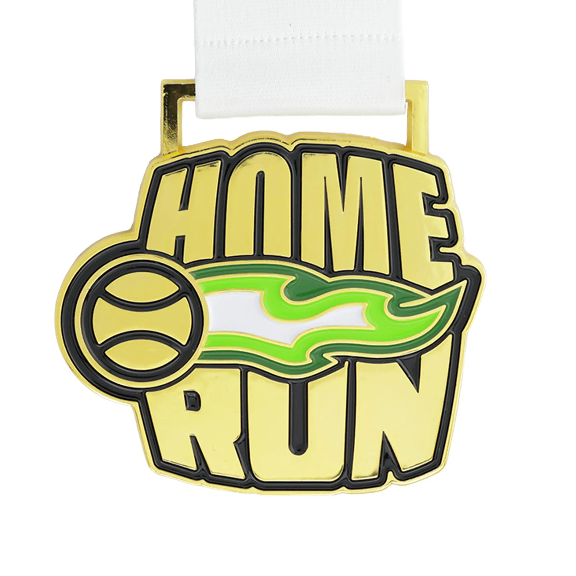 MED27 Home Run Medal Gold&Green