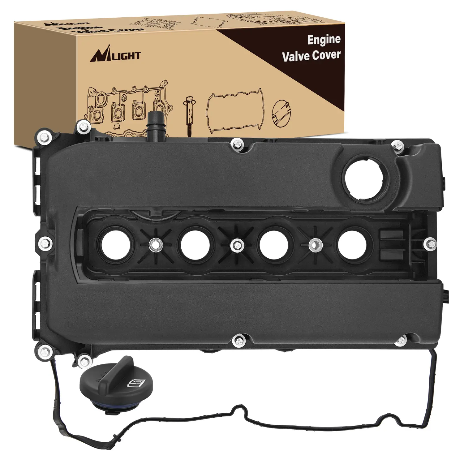 Nilight Engine Valve Cover Set for Chevy Cruze 2010 2011 2012 2013 2014 2015 2016, Sonic 2012-2018, Trax 2013-2017 2018 2019 2020, Astra 2008 2009, Aveo Aveo5 2009 2010 2011 (Bolts Included), Durable Material, High Performance, Includes Bolts, Helps Cut S