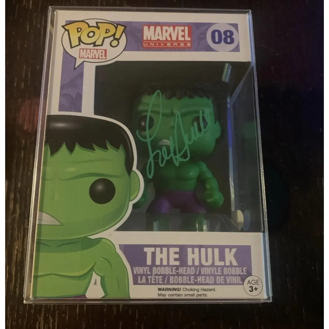 Funko Pop! Hulk #08 Signed by Lou Ferrigno & COA in Pop Shield Amor for Added Protection