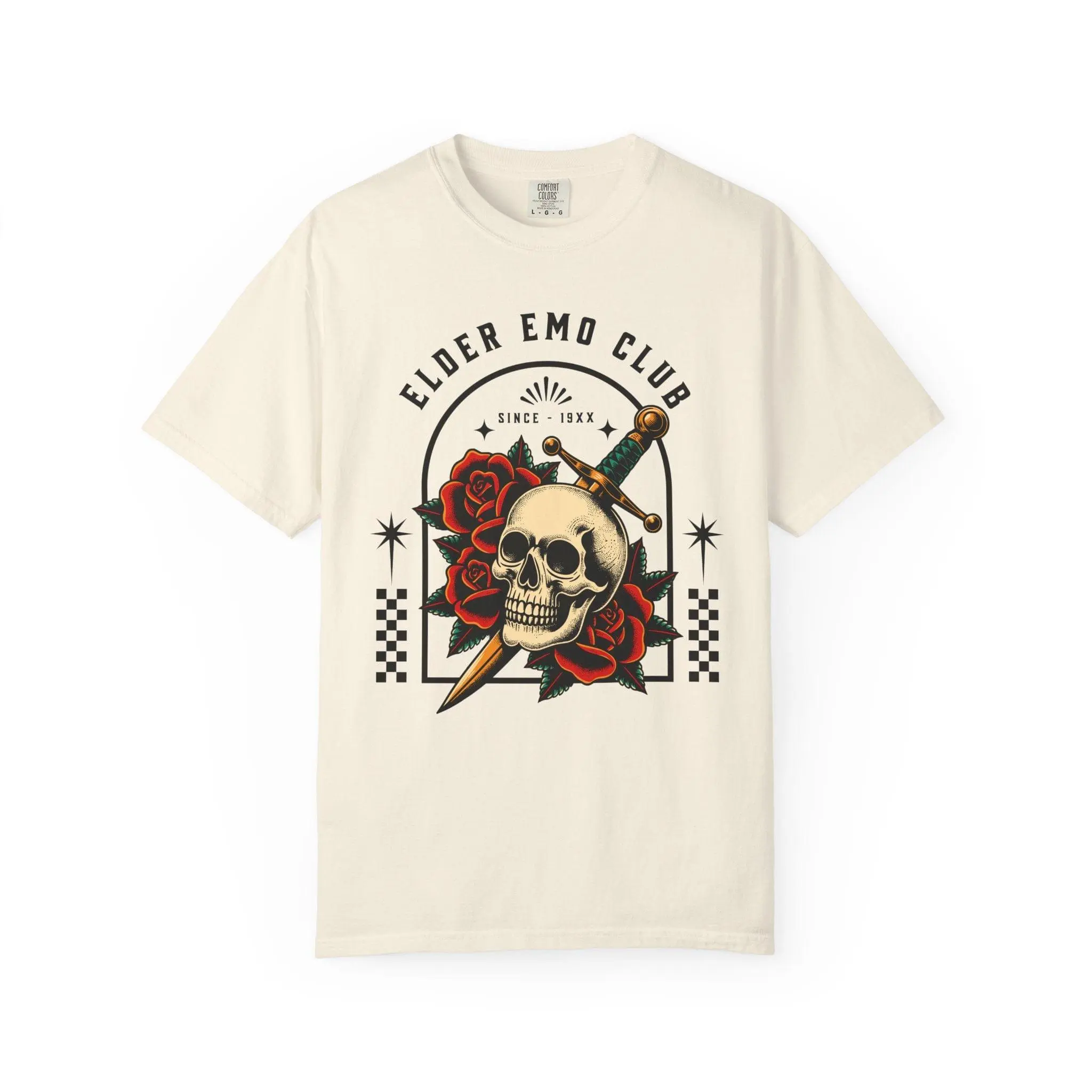 Elder Emo Club Skull & Dagger Tee on Comfort Colors