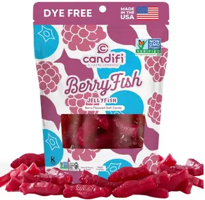 Candifi Dye Free Candy (8 oz) - BerryFish Gummy Fish Candy - Non GMO - Berry Flavored Swedish Style Fish Gummies Made with Only Natural Colors & Flavor - Kosher, Gelatin & Gluten Free Snacks