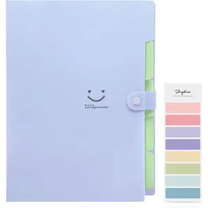 A4 Letter Paper Expanding File Folder with Accordion Pockets Document Organizer (Purple)