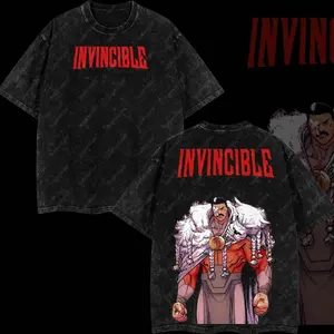 Superstyle "Thragg The Conqueror" Viltrumite War - Invincible Comic Double Printed Oversize Lightweight Acid Washed Tee TV Series Graphic Tee T-Shirt 91L