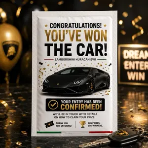 Fake Car Raffle Winner Prank Mail - Gag Gift Fake Prize Notification Letter, Practical Joke Supplies for Friends