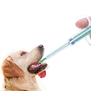 Silicone Pet Medicine Feeder Dispenser, Push Tube Design, Dual Use Dry Wet, Anti-Choke, Universal for Dogs & Cats