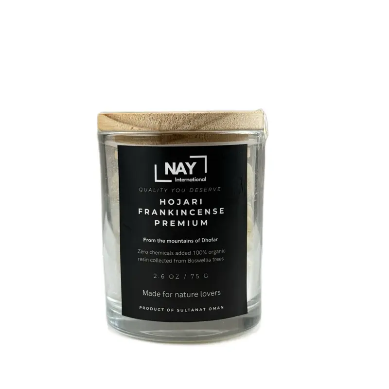 NAY International Hojari Frankincense Premium, 100% Organic Resin from Dhofar Mountains, 2.6 oz/75g, Zero Chemicals Added, Made in Oman