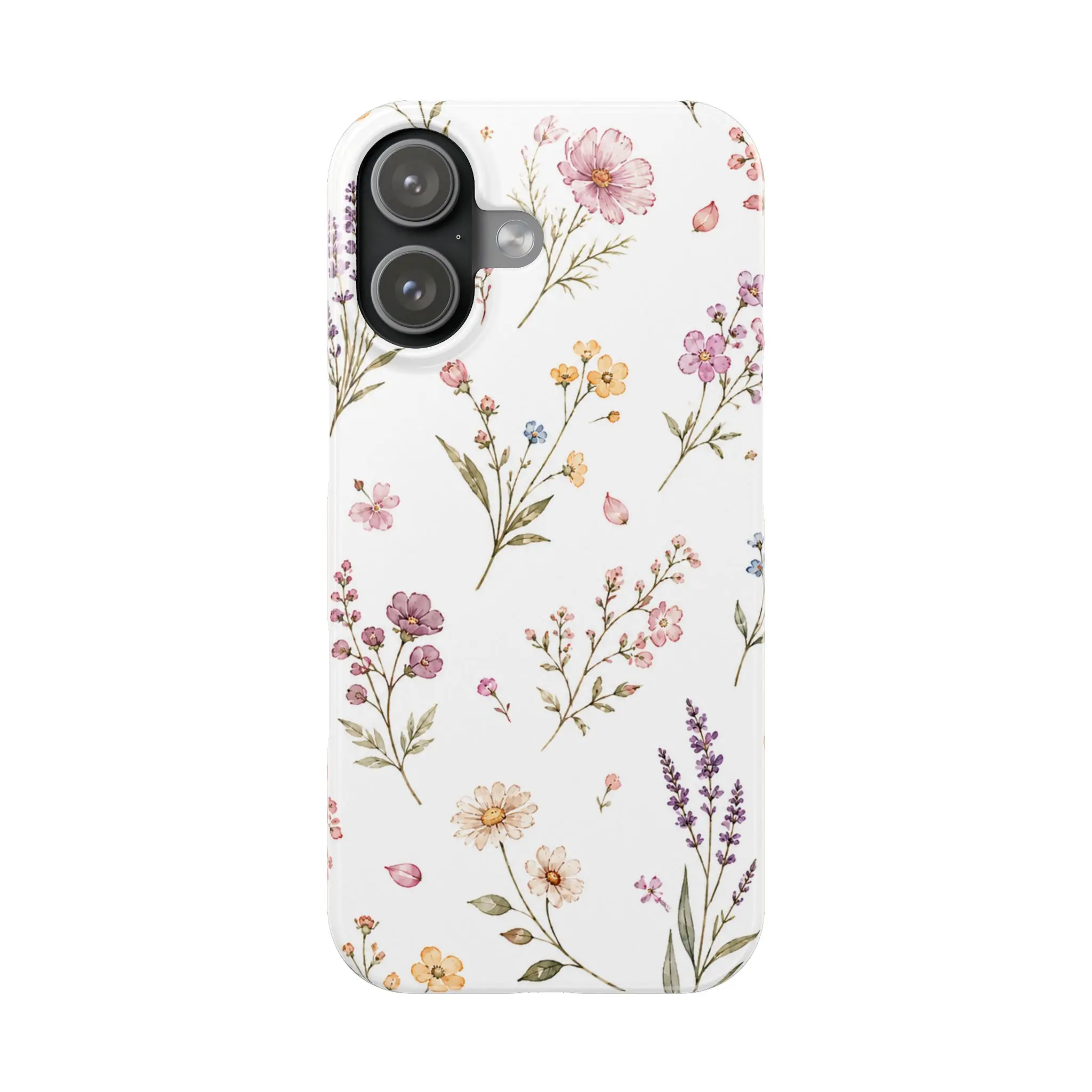 Delicate Wildflower Pattern Slim Phone Case | Pastel Botanical Floral