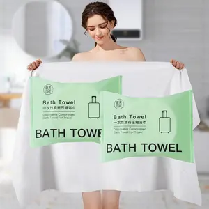 2 Packs Large Compressed Towel 56'' x 28'' Disposable Cotton Bath Towels Portable Thick Paper Towel Reusable Suitable for  Hotel Camping Sports Hiking Beach Swimming Vacation