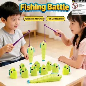 Children Fishing Toy Set, Extendable Fish Puzzle Game, Parent-Child Interactive Tabletop Game, Family Fun Game, Ideal Birthday Gift for Boys and Girls
