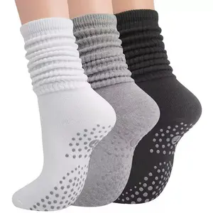 Silicone-Grip Socks — Pilates & Fitness Socks, Non-Slip Floor Socks — SHEIN High-Calf Scrunch Socks