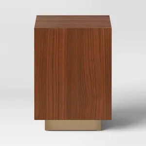 Wood and Metal Plinth Accent Table - Threshold
