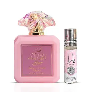 Pink Blush Shams Al Emarat Khususi EDP Spray 100ML (3.4 OZ) & Yara Roll On CPO 10ML (0.34 OZ) by Ard Al Zaafran