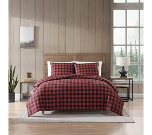 Eddie Bauer Mountain Plaid Red King Duvet Cover Set