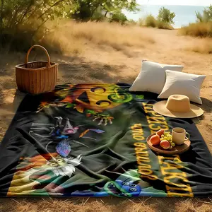 1 piece Plants vs. Zombies Ghost Character Collection themed flannel blanket - Modern-style all-season flannel blanket, suitable for sofas and beds, super soft and comfortable, digital print design, 100% polyester material, machine washable, ideal