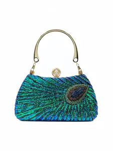 Women's Elegant Feather Pattern Evening Bag, Exquisite Trendy Novelty Handbag, Fashionable Bag for Party Decoration, Fashionable Purse Handbag