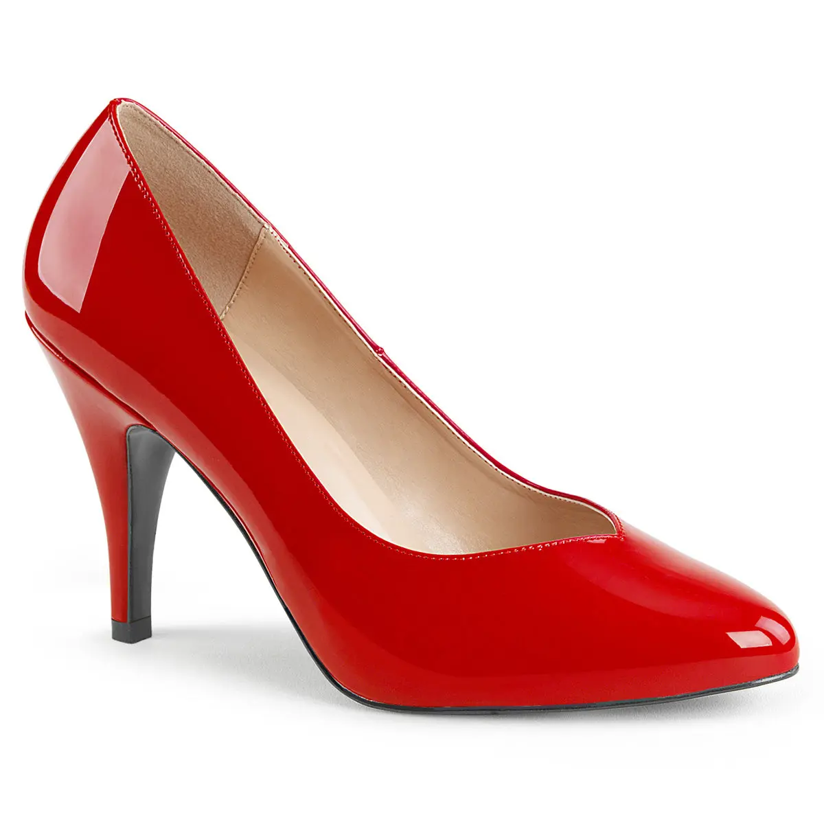Women's DREAM-420 Pointed Toe 4" High Heel Pumps, Vibrant Red Patent Footwear for Performers, Available in Wide Width and Plus Size, High Heels, Stylish, Fashion, Women's Fashion, Bold Look, Heeled, Shoe, Patent Leather, 4 In, 6 Through 17, Crossdressers,