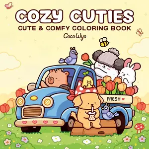 CocoWyo Cozy Cuties: Cute & Comfy Coloring Book for Adults and Kids 17+ Years Cozy Spaces Coloring Featuring Adorable Characters in a Car